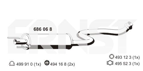 ERNST Средний глушитель выхлопных газов 686068