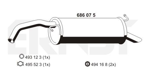 ERNST Глушитель выхлопных газов конечный 686075