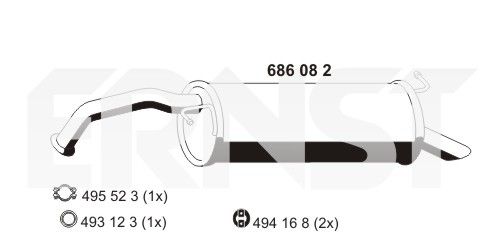 ERNST Глушитель выхлопных газов конечный 686082