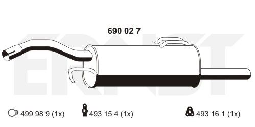 ERNST Глушитель выхлопных газов конечный 690027