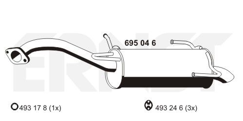 ERNST Глушитель выхлопных газов конечный 695046