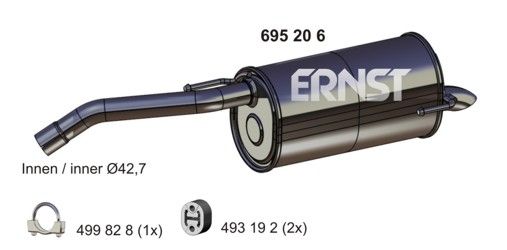 ERNST Глушитель выхлопных газов конечный 695206