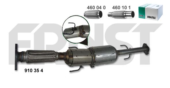 ERNST suodžių / kietųjų dalelių filtras, išmetimo sistem 910354