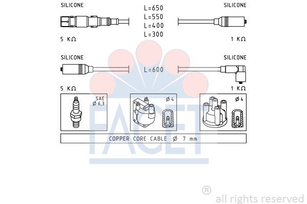 FACET uždegimo laido komplektas 4.9932