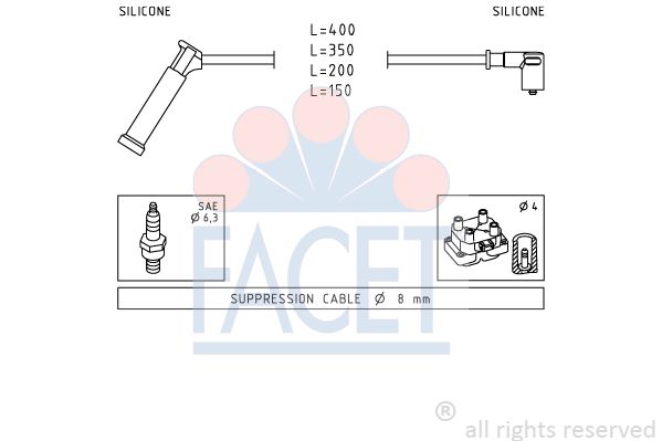 FACET uždegimo laido komplektas 4.9984