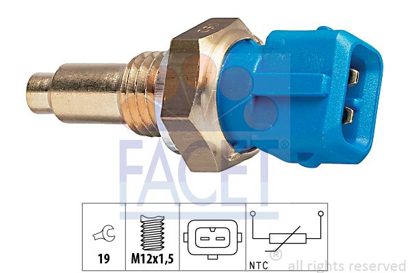 FACET Датчик, температура охлаждающей жидкости 7.3143