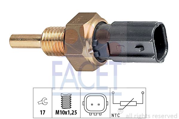 FACET Датчик, температура охлаждающей жидкости 7.3299