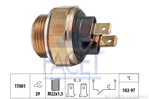 FACET temperatūros jungiklis, radiatoriaus ventiliatoriu 7.5013
