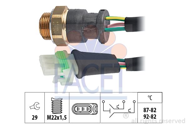 FACET Термовыключатель, вентилятор радиатора 7.5661