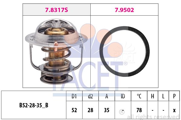 FACET termostatas, aušinimo skystis 7.8317