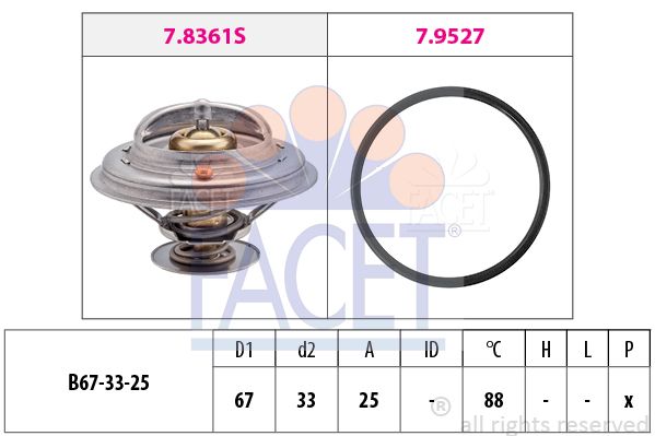 FACET termostatas, aušinimo skystis 7.8361