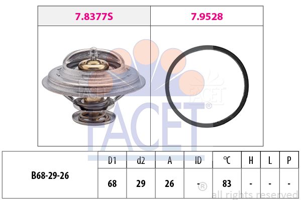 FACET termostatas, aušinimo skystis 7.8377