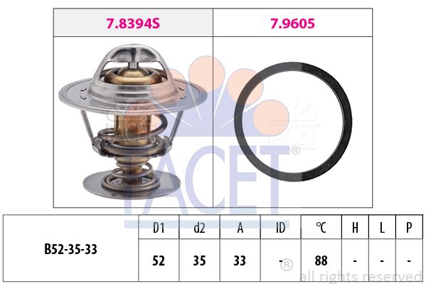 FACET termostatas, aušinimo skystis 7.8483