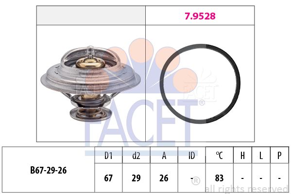 FACET termostatas, aušinimo skystis 7.8526