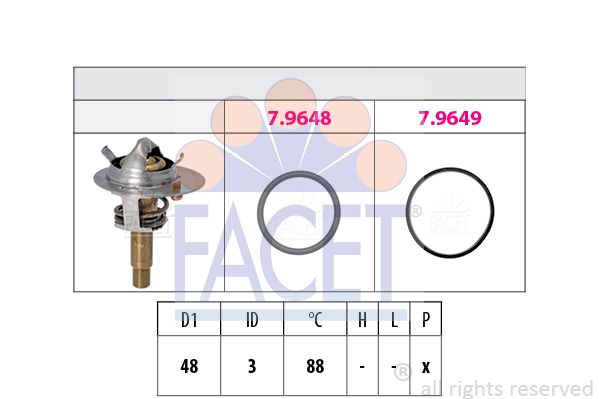 FACET Термостат, охлаждающая жидкость 7.8609