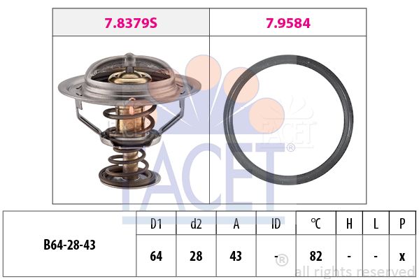 FACET termostatas, aušinimo skystis 7.8649