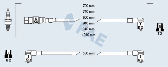 FAE Комплект проводов зажигания 85070