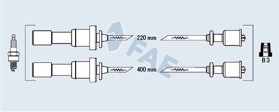 FAE Комплект проводов зажигания 85393