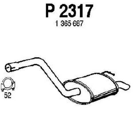 FENNO Глушитель выхлопных газов конечный P2317