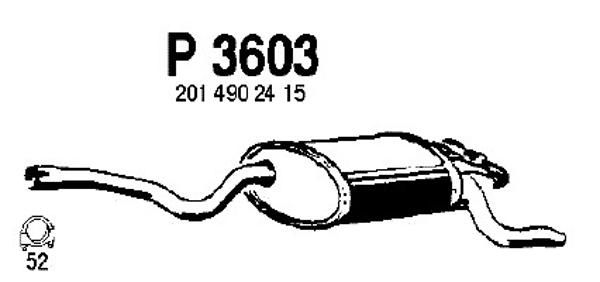 FENNO Глушитель выхлопных газов конечный P3603
