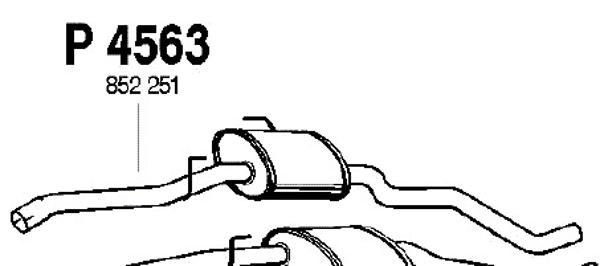 FENNO Средний глушитель выхлопных газов P4563