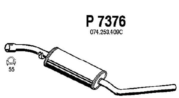 FENNO Средний глушитель выхлопных газов P7376