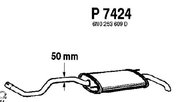 FENNO Глушитель выхлопных газов конечный P7424