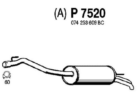 FENNO Глушитель выхлопных газов конечный P7520