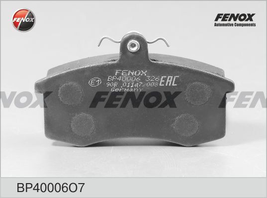 FENOX stabdžių trinkelių rinkinys, diskinis stabdys BP40006O7