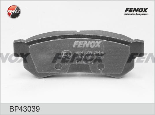 FENOX stabdžių trinkelių rinkinys, diskinis stabdys BP43039