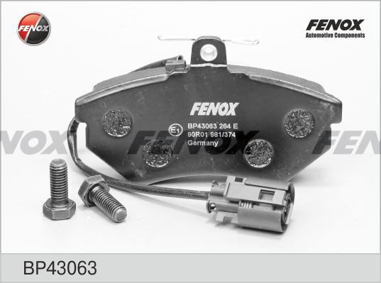 FENOX Комплект тормозных колодок, дисковый тормоз BP43063