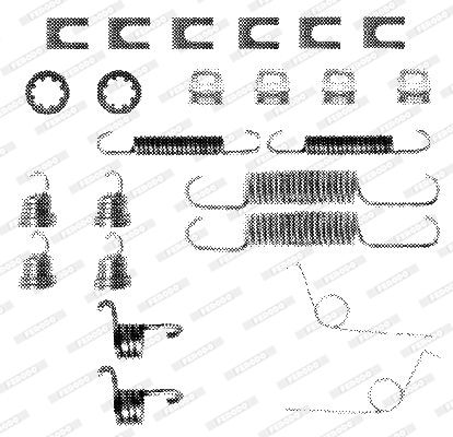 FERODO priedų komplektas, stabdžių trinkelės FBA136