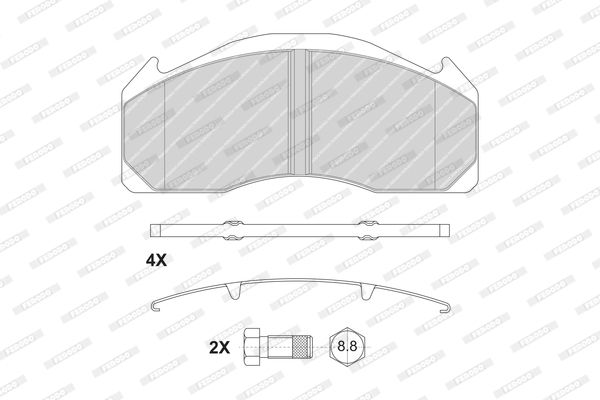 FERODO Комплект тормозных колодок, дисковый тормоз FCV1388B