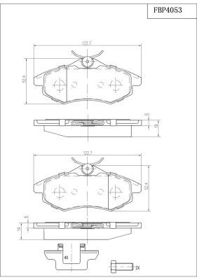 FI.BA Комплект тормозных колодок, дисковый тормоз FBP4053