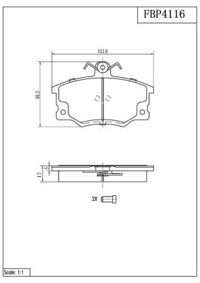 FI.BA Комплект тормозных колодок, дисковый тормоз FBP4116
