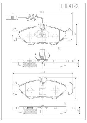 FI.BA Комплект тормозных колодок, дисковый тормоз FBP4122