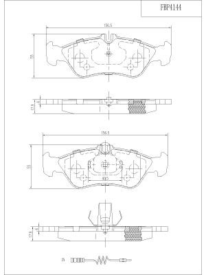 FI.BA Комплект тормозных колодок, дисковый тормоз FBP4144