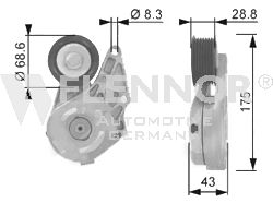 FLENNOR Натяжной ролик, поликлиновой ремень FA20959