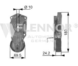 FLENNOR Натяжной ролик, поликлиновой ремень FA27699