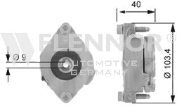 FLENNOR įtempiklio skriemulys, V formos rumbuotas diržas FA99010