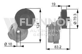 FLENNOR įtempiklio skriemulys, V formos rumbuotas diržas FS99285