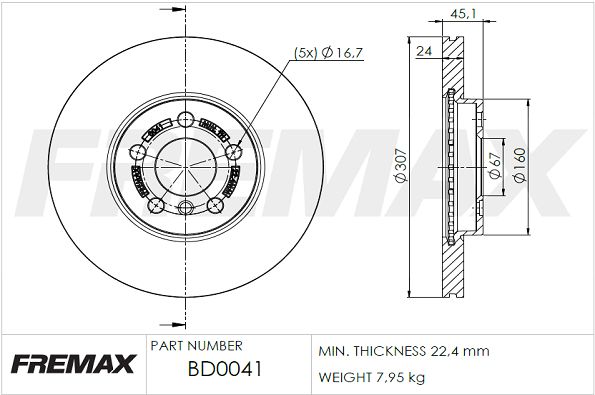 FREMAX stabdžių diskas BD-0041