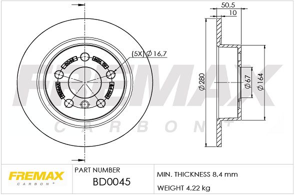 FREMAX stabdžių diskas BD-0045