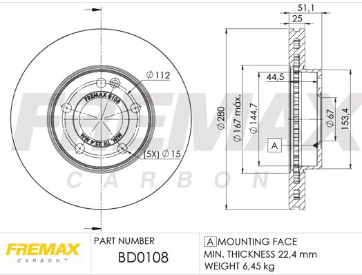 FREMAX Тормозной диск BD-0108