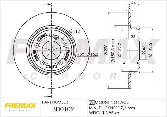 FREMAX stabdžių diskas BD-0109