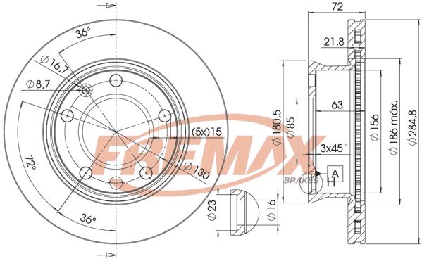 FREMAX Тормозной диск BD-0187