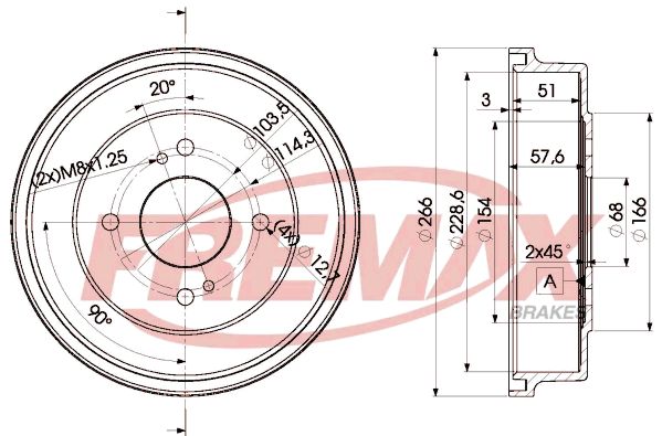 FREMAX Тормозной барабан BD-0349