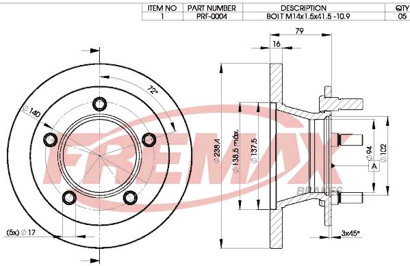 FREMAX Тормозной диск BD-0372