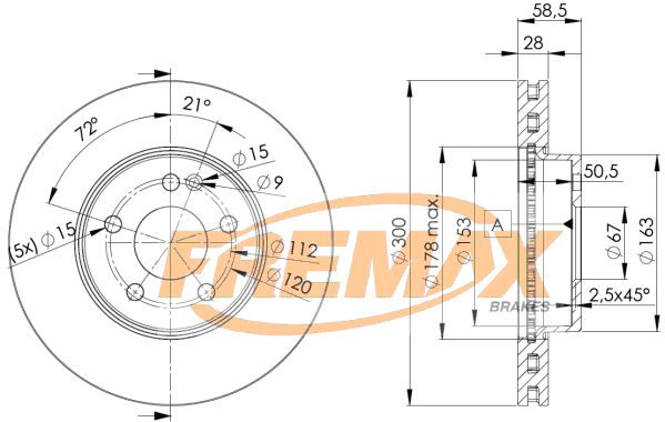 FREMAX Тормозной диск BD-0415