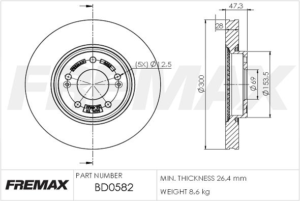 FREMAX Тормозной диск BD-0582